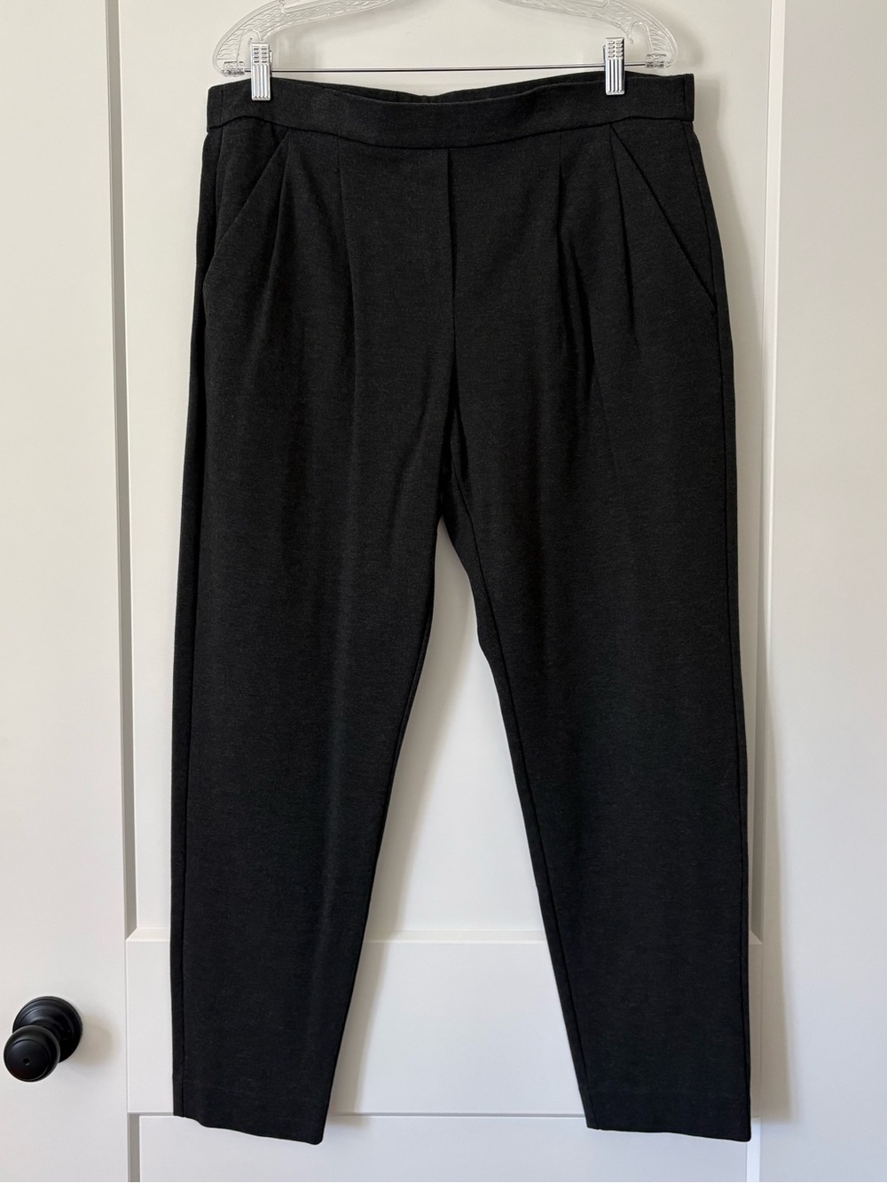 Women’s RW&CO Charcoal Pleat-Front Ponte Ankle Pants